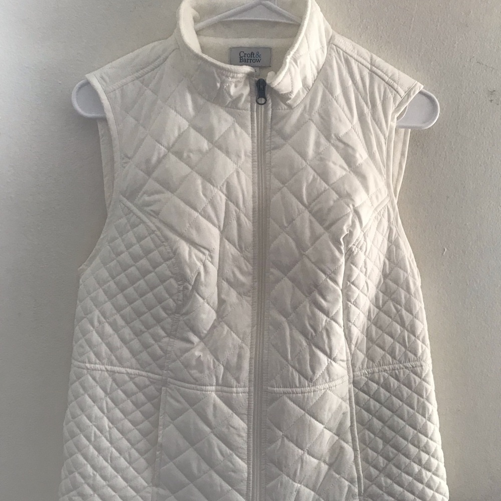 Croft&Barrow Quilted White Women’s Vest Size Small